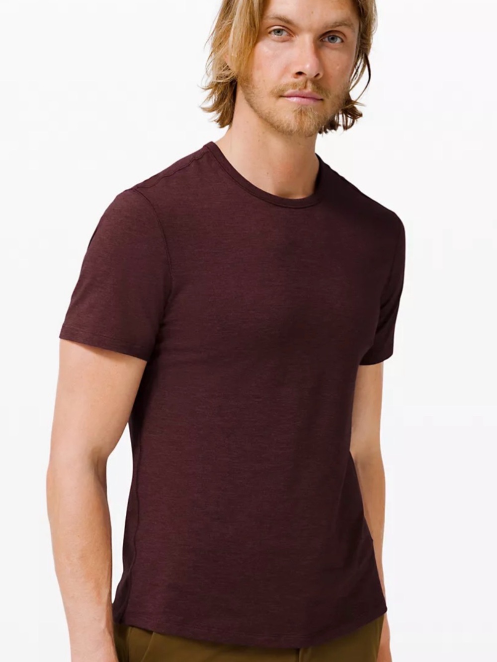lululemon athletica Men's Short Sleeve Crew Tee in Deep Burgundy